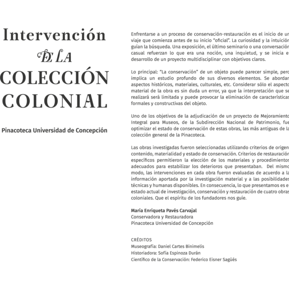 Intervención de colección colonial
